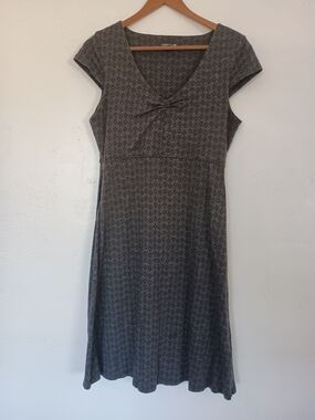 Toad&Co Organic Cotton Blend Rosemarie Dress Classic Gray Cap-Sleeve A-Line